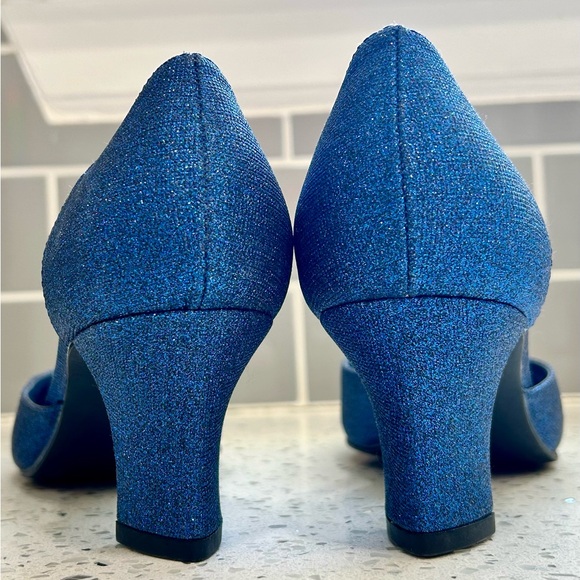 NEW Womens Blue Glitter Easy Street Moonlight Dance Flex Dress Shoes / Size 7 - Picture 5 of 12
